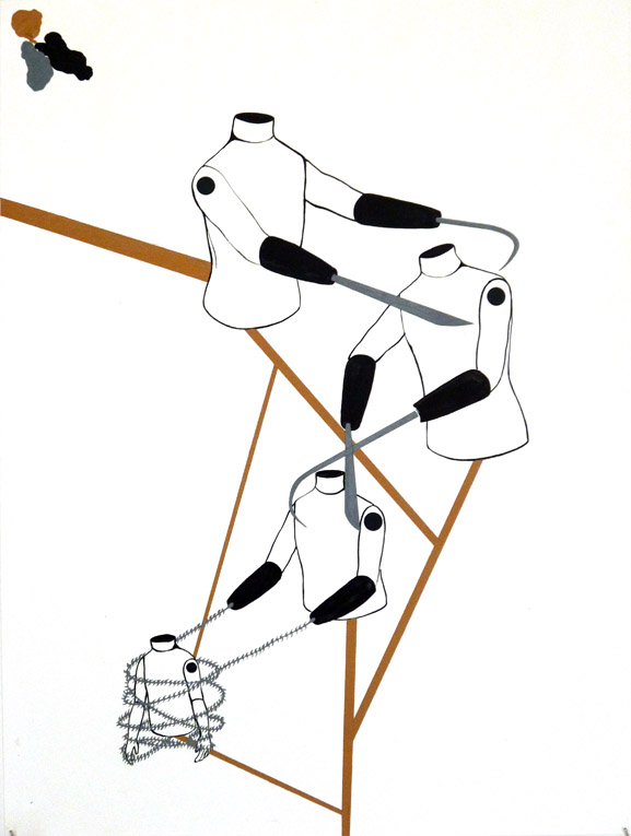 Image: Otobong Nkanga | Pointe Noire Fragments | La Pyramide, 2009 acryl op papier. Published in ZAM Magazine 2009/04.