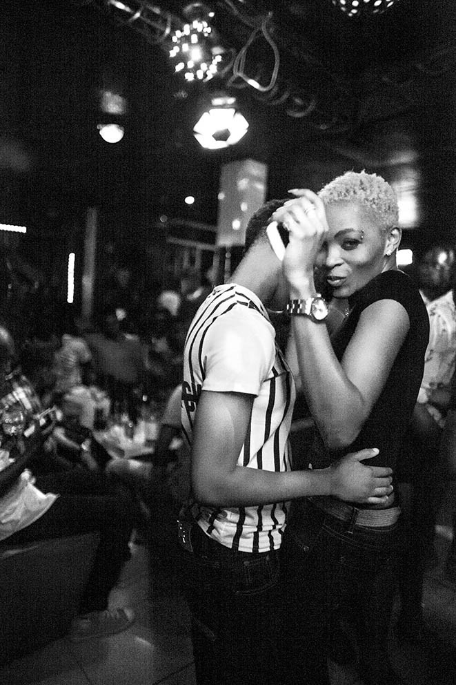 Dancing on the rythms of ''zouk love des antillais'', in a dancing of the LGTB community, Abidjan 2015. Series A Place to Call their Own