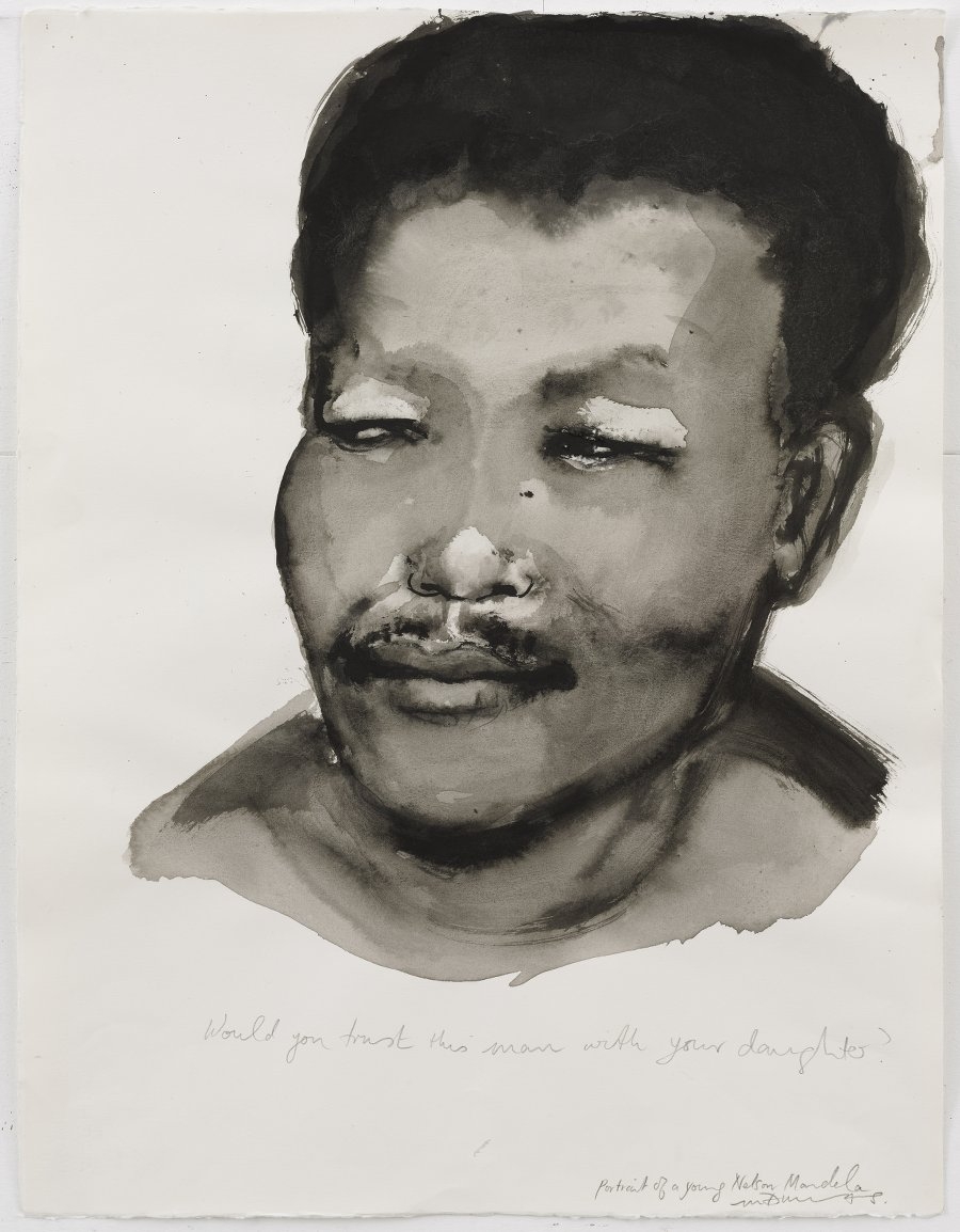 Portrait of a Young Nelson Mandela by Marlene Dumas